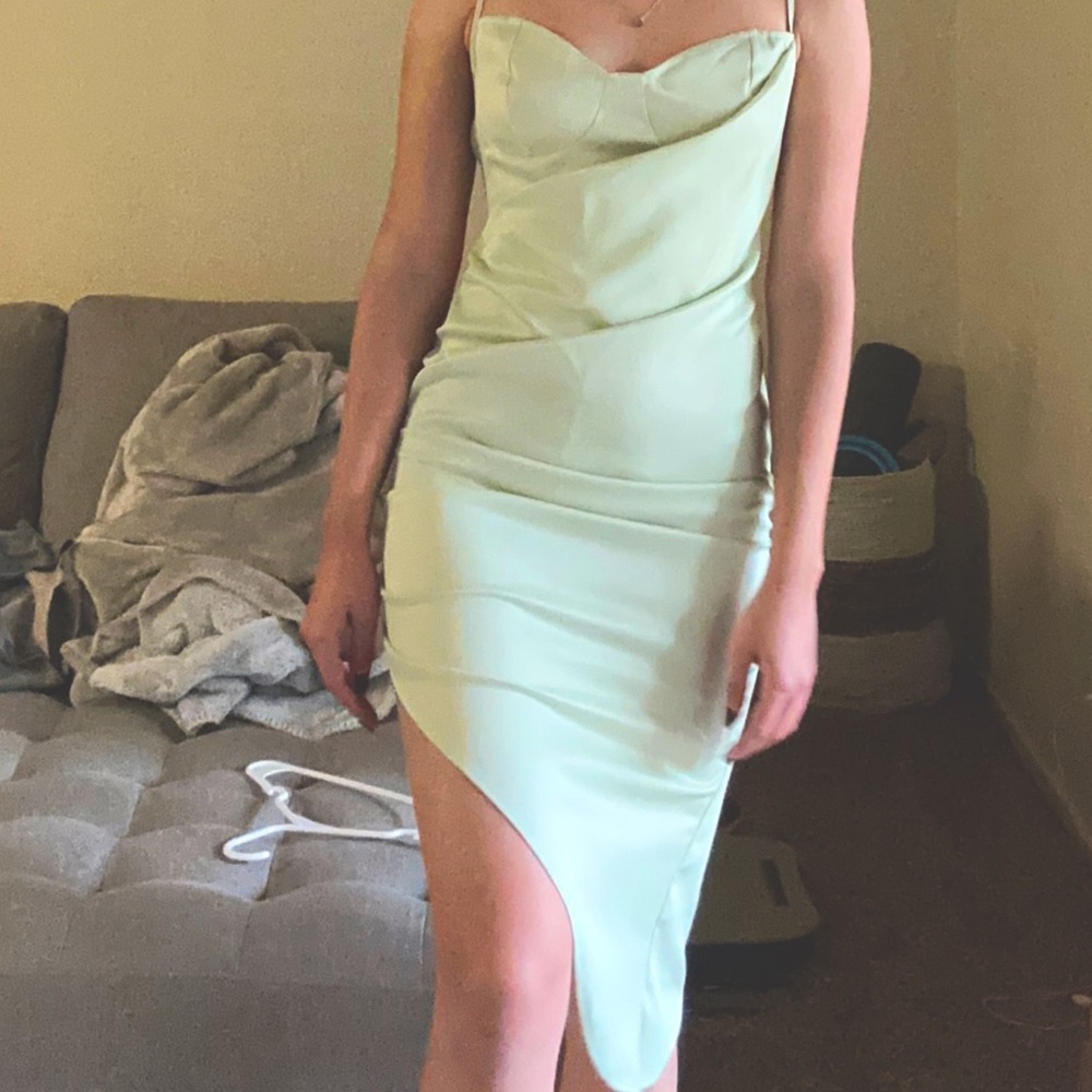 Missguided Sage Green Dress